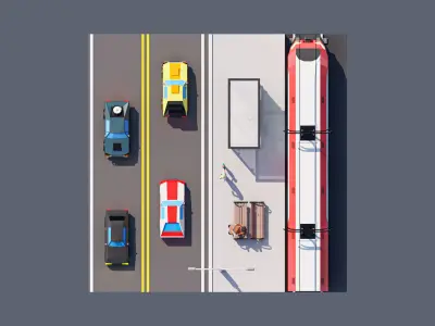 land 42A Low-poly 3D model