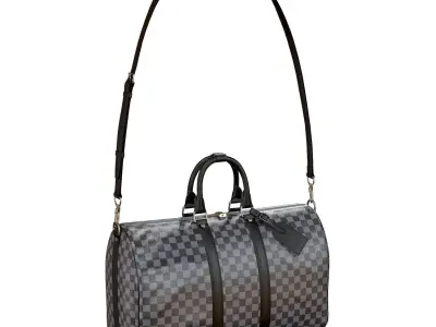 Louis Vuitton Bag Keepall Bandouliere 45 Damier Cobalt Low-poly 3D model