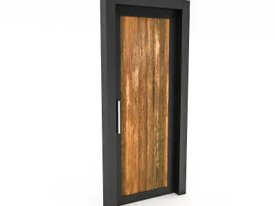 Wooden Door 02 model Low-poly 3D model