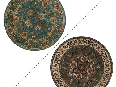 Round Rug Set 287 3D model