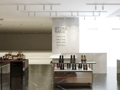 Shoes Store 3D Model Interior Scene 3D model