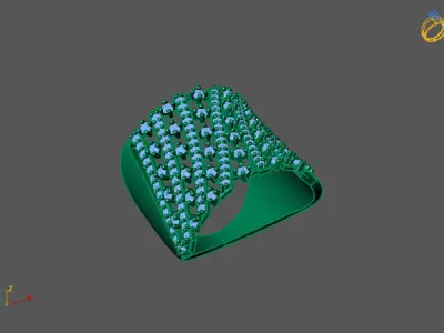 STL 3DM Print Ready Women Diamond Ring Lightweight Printable  3D print model 121