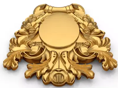 Cartouche classic decorative ornament cnc 3d printing stl 04  3D model