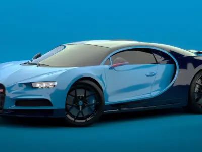 Bugatti Chiron Sport 2021 Blue 3D model