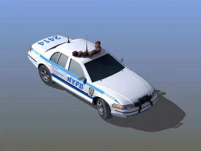 Police Patrol Car Low-poly 3D model