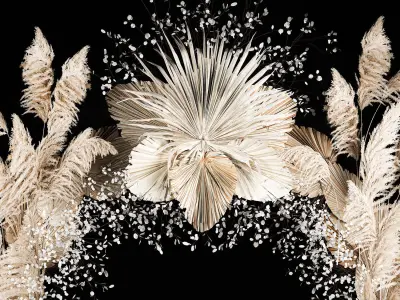 Wedding Arch Made Of Dried Flowers Pampas Grass 3D model