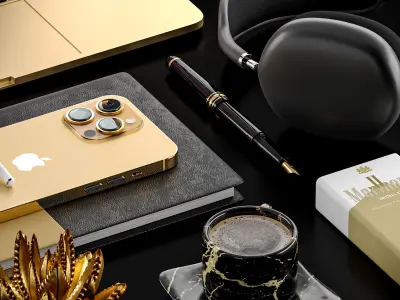 Apple Set Work Setup Work Space 3D model