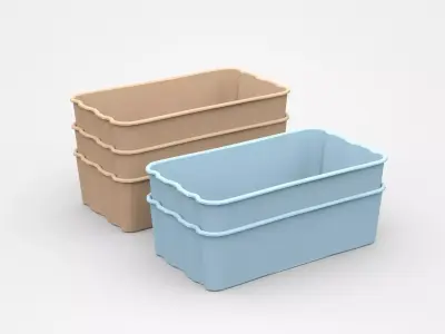 Industrial Plastic Containers On Top Of Each Other 3D model