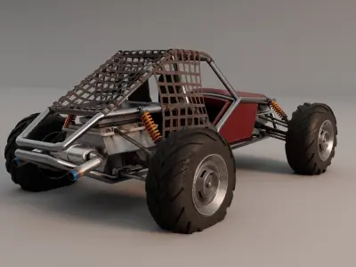 Dune Buggy Clean and Dirty Version Low-poly 3D model