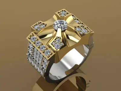 Mens  Ring Gold 3D print model