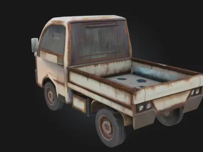 Rusty Pickup  Weathered Vehicle Model for Post-Apocalyptic 3D model