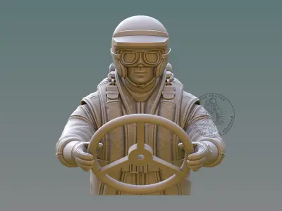 Drag Boat Pilot Bust 3D print model