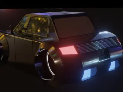 Low Poly Futuristic Car Low-poly 3D model