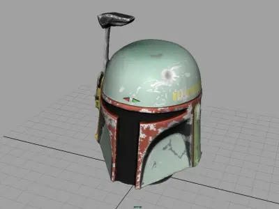 Boba Fett Bust Low-poly 3D model