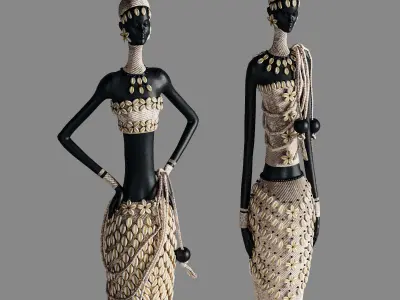 African woman sculpture  3D model