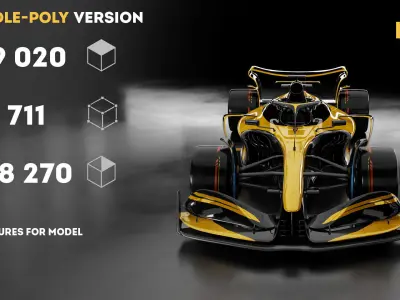 Formula 1 Generic Racing Car 01 Low-poly 3D model