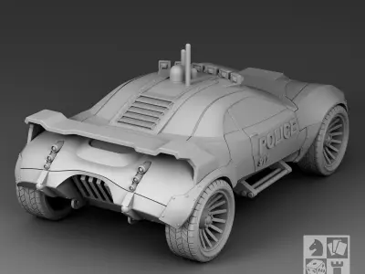 Futuristic police car 3D print model