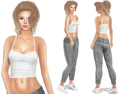 Fabric Sport Vest Tank Top Low-poly 3D model