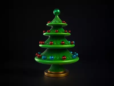Modern Christmas Tree Ornament Layered Holiday Decor 3D print model