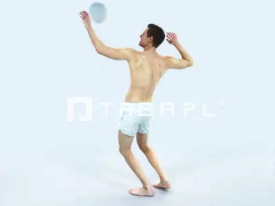 Virtue 04M Beach Serving Sports Man Low-poly 3D model