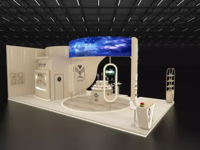 10x6 3 side open Exhibition Stand 3D model 3D model