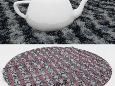 Round Rug Set 244 3D model