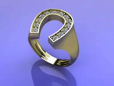 horseshoe ring 3D print model