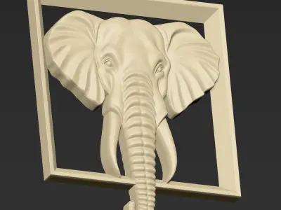Elephant Head A65 3D print model