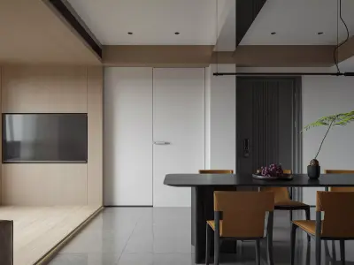Modern living room dining room interior scenes 157 3D model