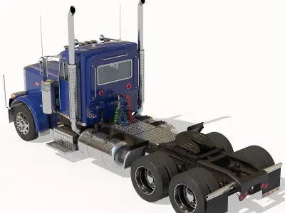 Truck 379 with interior  3D model