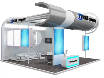  Booth Exhibition Stand a556b 3D model