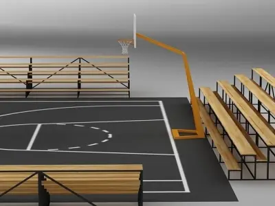 Basketball Court 03 3D model