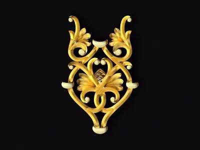 Central decor ornament for furniture 3D model 284