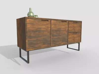 Tv stand Low-poly 3D model