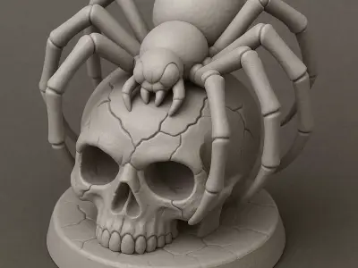 Spider on Skull 3D print model