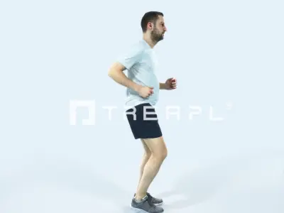 Portrait 07I Running Jogging Football Sports Man Low-poly 3D model
