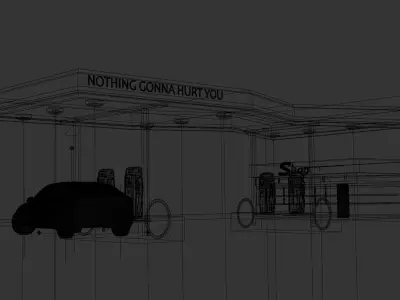 Gas pump 3D print model