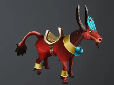 Hand-Painted Horse Mount Character 3D model