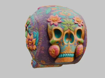 Sugar Skull Calavera 3D Model Low-poly 3D model