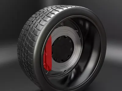 c rim tire 3D model