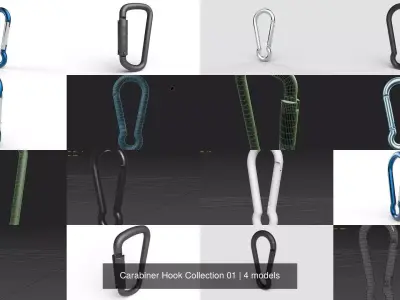Carabiner Hook Collection 01 3D Model Pack