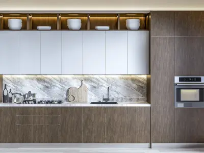 Kitchen fully parametric  Resizable manufacturable  0012 3D model