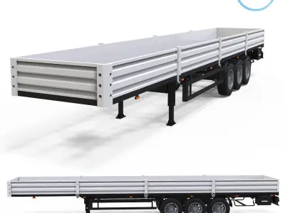 Trailer flatbed 3D model