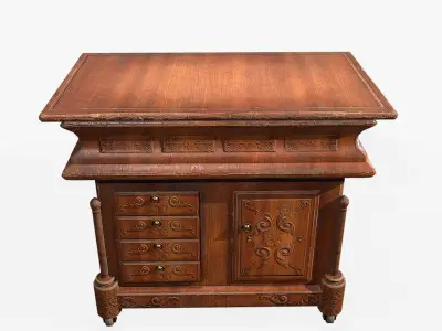 Antiquare small Commode Low-poly 3D model