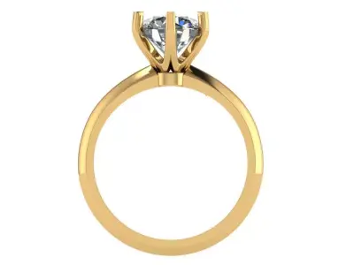 six claw tiffany style solitare ring  3D print model