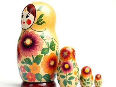 HandPainted Matryoshka Doll Collection model pack Low-poly 3D model