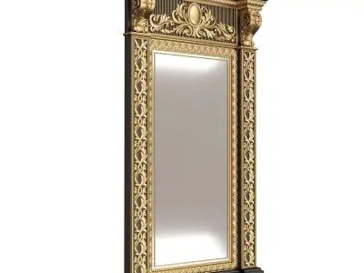 Carved Classic Mirror 06 Low-poly 3D model