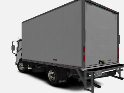 Isuzu NPR 2017 US-Spec Box Truck Gameready Low-poly 3D model