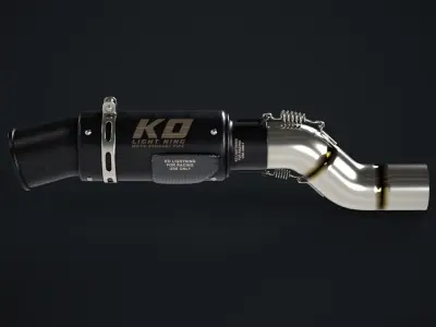 Exhaust Muffler Black Low-poly 3D model