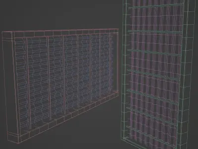 Repeatable simple metal fence Free low-poly 3D model